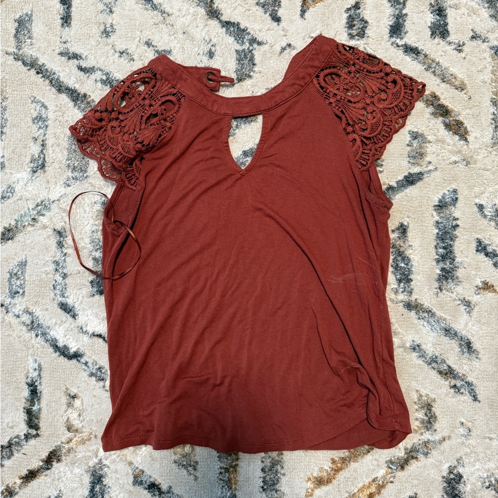 Workshop Republic Clothing Red Embellished Blouse